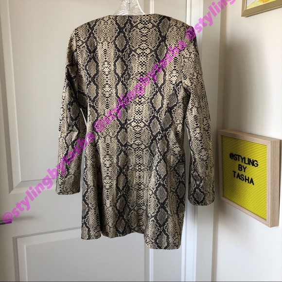 NWOT ZARA Snakeskin Frock Dress Coat SZ L in Women - Picture 7 of 7